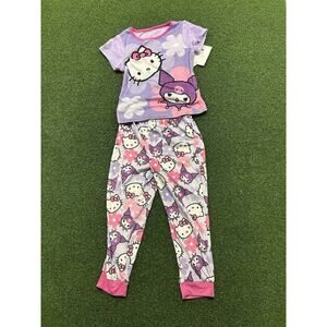 Hello Kitty and Kuromi Girls Character Graphic Pajama Set Size Size XS
